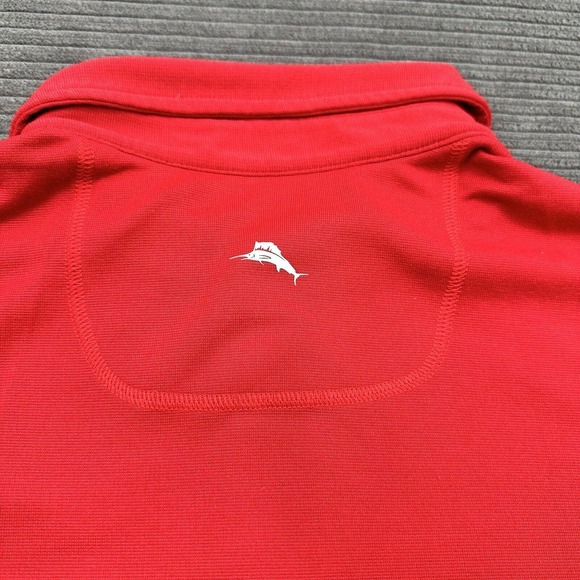 Tommy Bahama Polo Shirt Men Medium Red Polyester Short Sleeve Golf Golfing. - Picture 10 of 11